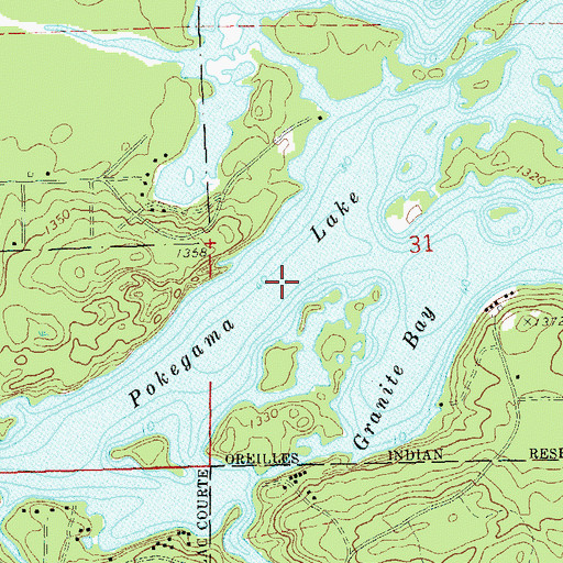 Topographic Map of Pokegama Lake, WI