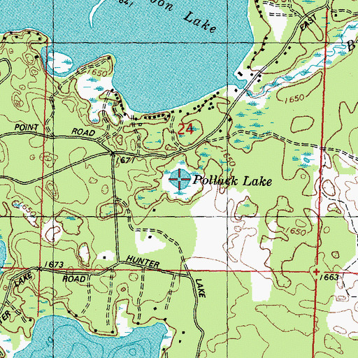 Topographic Map of Pollack Lake, WI
