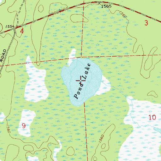 Topographic Map of Pond Lake, WI