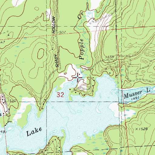 Topographic Map of Popple Creek, WI