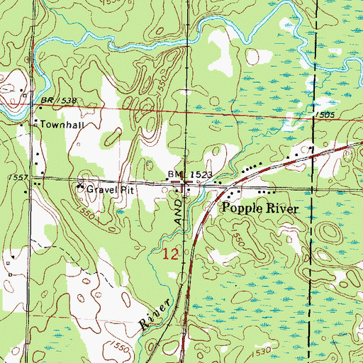 Topographic Map of Popple River, WI