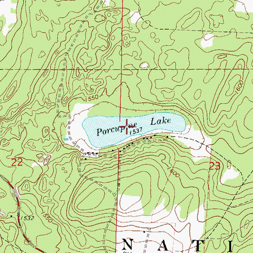 Topographic Map of Porcupine Lake, WI