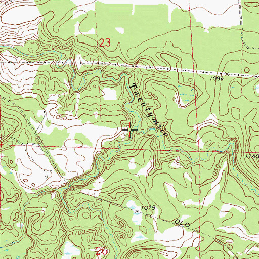 Topographic Map of Pre-emption Creek, WI
