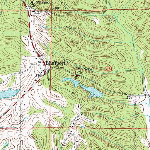Topographic Map of Mount Nebo Primitive Baptist Church, AL