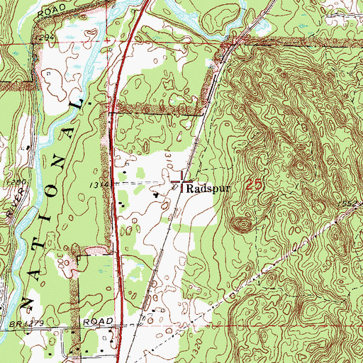 Topographic Map of Radspur, WI