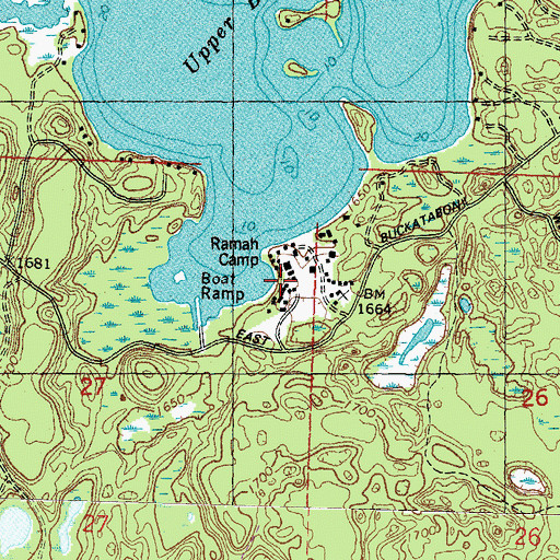 Topographic Map of Ramah Camp, WI