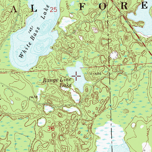 Topographic Map of Range Line Lake, WI