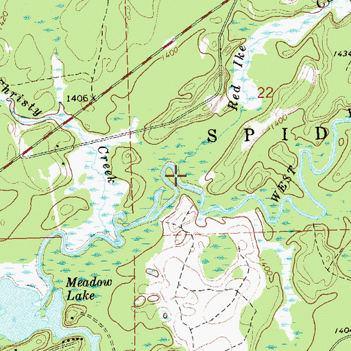 Topographic Map of Red Ike Creek, WI