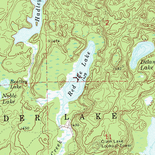 Topographic Map of Red Ike Lake, WI