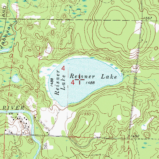 Topographic Map of Reisner Lake, WI