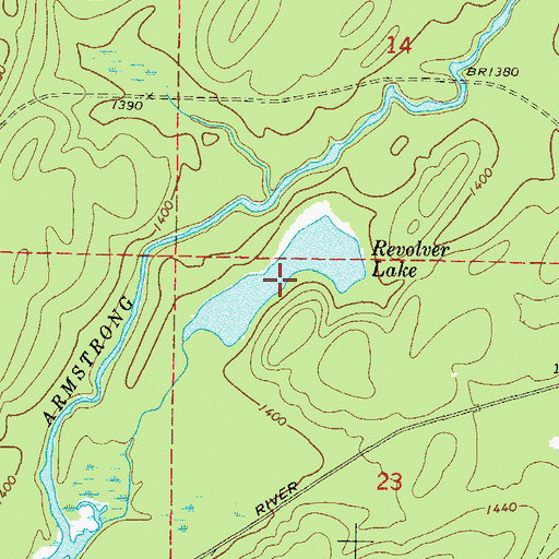 Topographic Map of Revolver Lake, WI