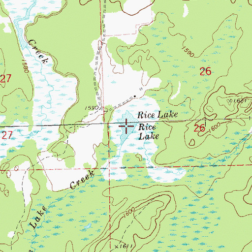 Topographic Map of Rice Lake, WI