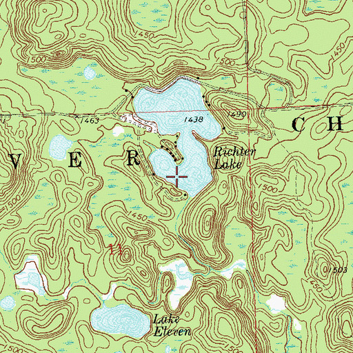 Topographic Map of Richter Lake, WI