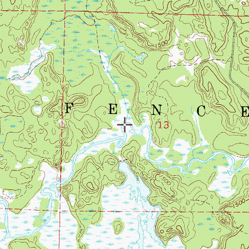 Topographic Map of Riley Creek, WI
