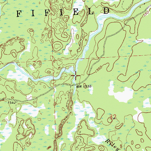 Topographic Map of Riley Creek, WI