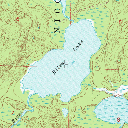 Topographic Map of Riley Lake, WI