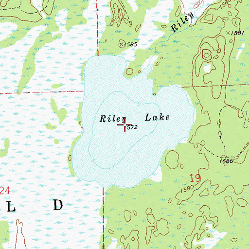Topographic Map of Riley Lake, WI