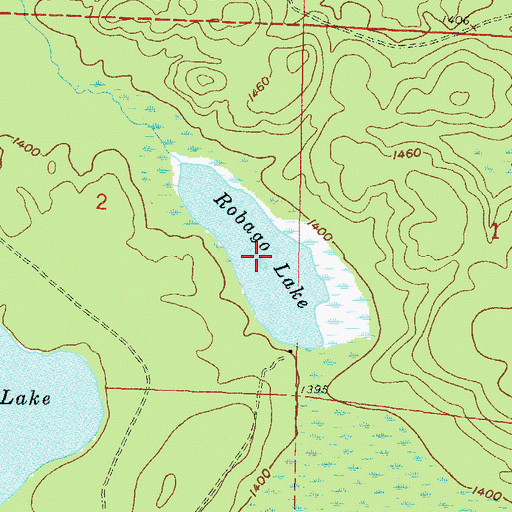 Topographic Map of Robago Lake, WI