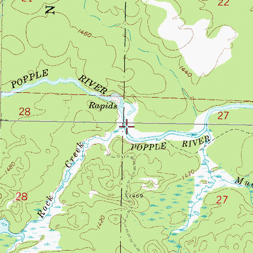 Topographic Map of Rock Creek, WI