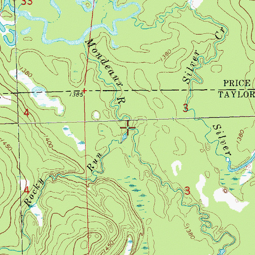Topographic Map of Rocky Run, WI