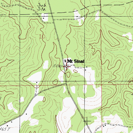 Topographic Map of Mount Sinai, AL