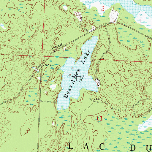 Topographic Map of Ross Allen Lake, WI