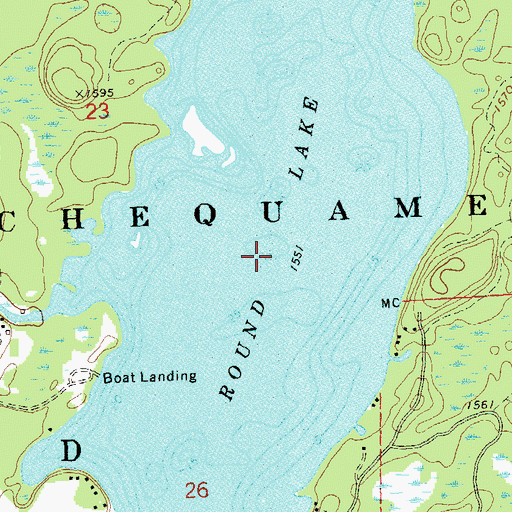Topographic Map of Round Lake, WI