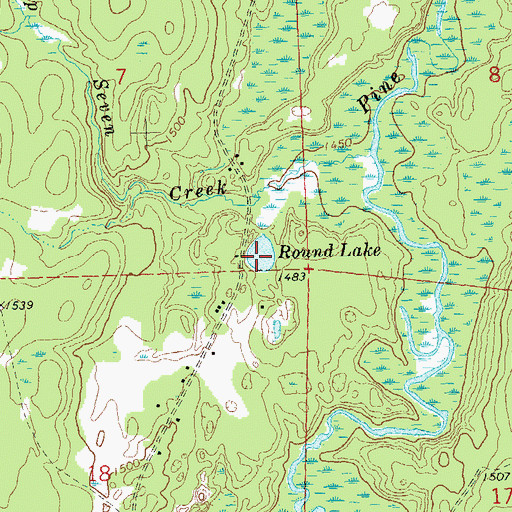 Topographic Map of Round Lake, WI