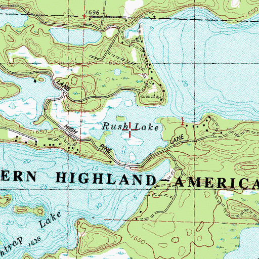 Topographic Map of Rush Lake, WI