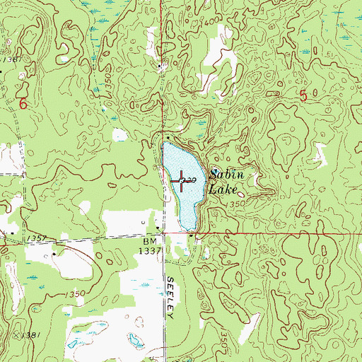Topographic Map of Sabin Lake, WI