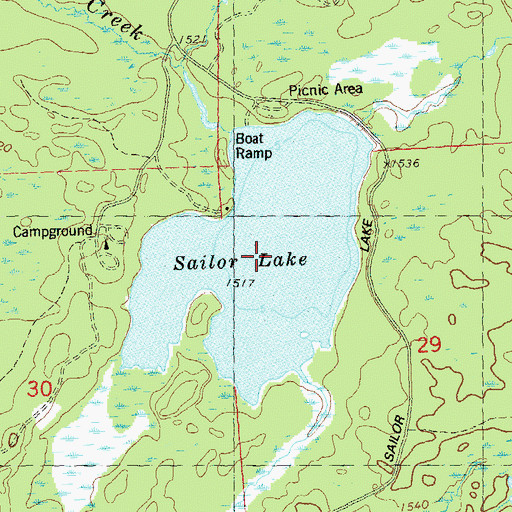 Topographic Map of Sailor Lake, WI