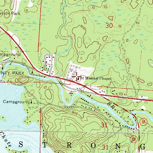 Topographic Map of Saint Michael Chapel, WI