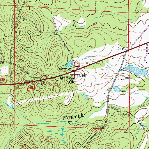 Topographic Map of Mount Zion Baptist Church, AL