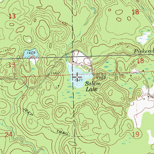 Topographic Map of Salem Lake, WI