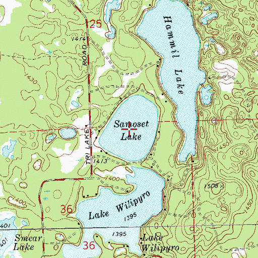 Topographic Map of Samoset Lake, WI