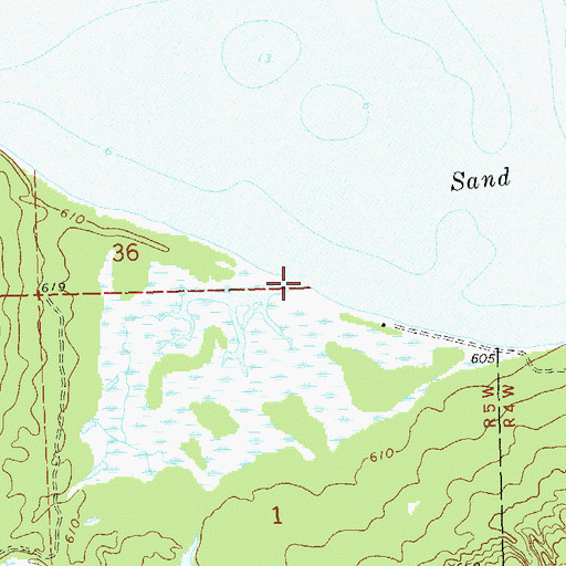 Topographic Map of Sand River, WI