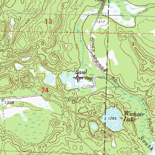 Topographic Map of Saul Spring, WI