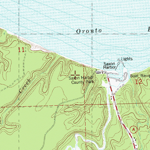 Topographic Map of Saxon Harbor County Park, WI