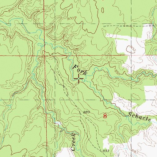 Topographic Map of Schacte Creek, WI