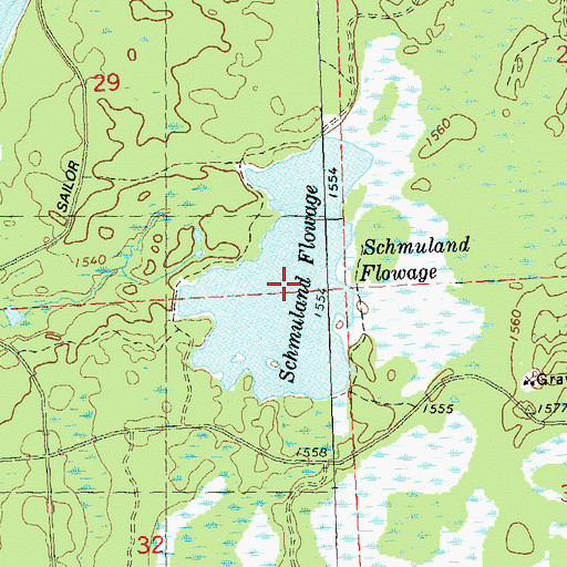 Topographic Map of Schmuland Flowage, WI