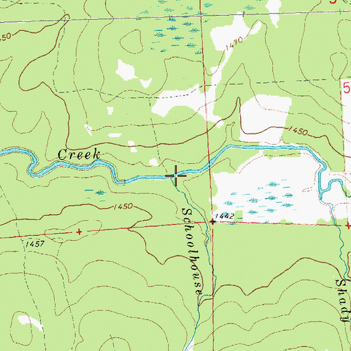 Topographic Map of Schoolhouse Creek, WI