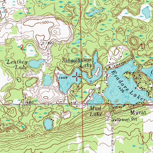 Topographic Map of Schoolhouse Lake, WI
