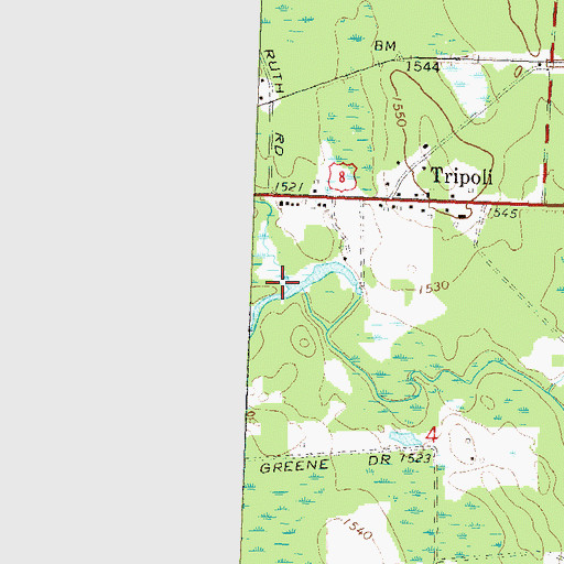Topographic Map of Scott Creek, WI