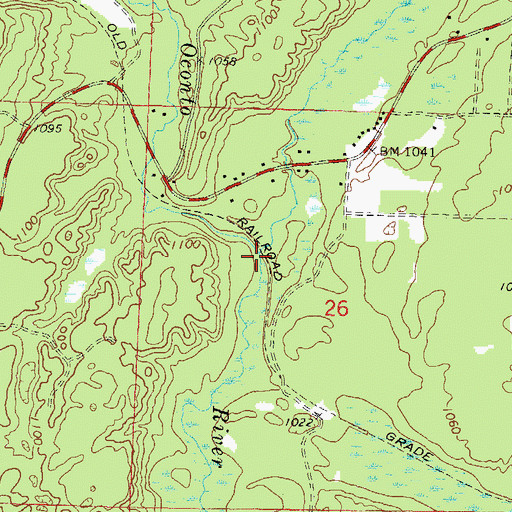 Topographic Map of Second South Branch Oconto River, WI