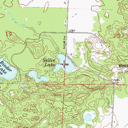 Topographic Map of Sellin Lake, WI
