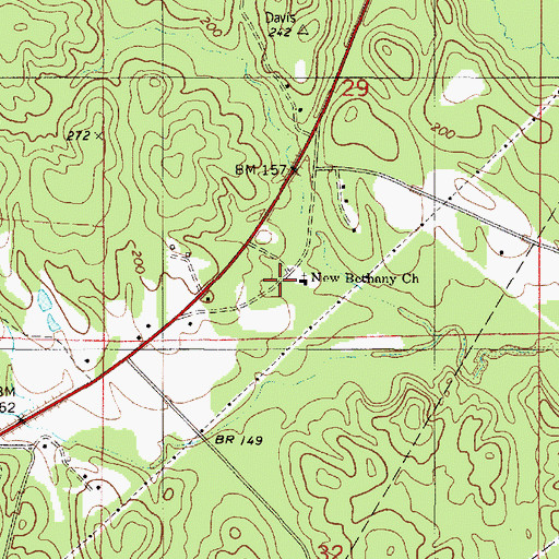 Topographic Map of New Bethany Baptist Church, AL
