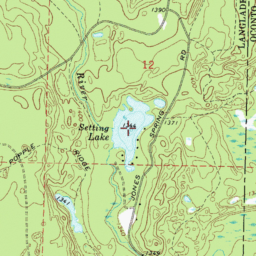 Topographic Map of Setting Lake, WI