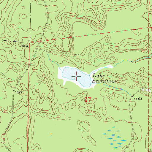 Topographic Map of Lake Seventeen, WI