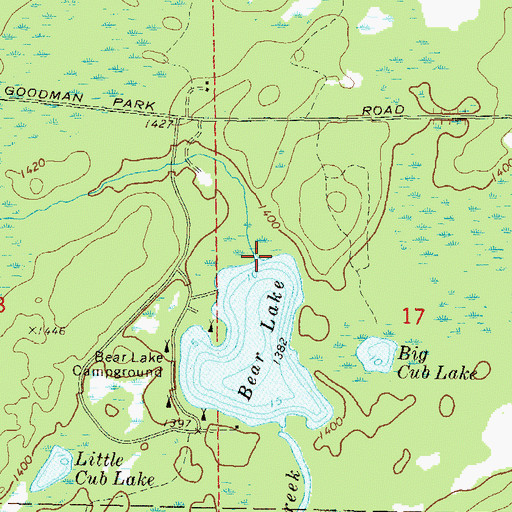 Topographic Map of Shabodock Creek, WI