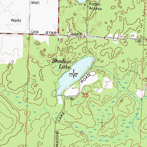 Topographic Map of Shadow Lake, WI